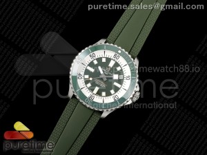 SuperOcean Automatic 44 SS Green Bezel TF 1:1 Best Edition Green Dial on Green Rubber Strap A2824