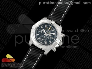 Avenger Chrono SS TF1:1 Best Edition Black Dial on Black Nylon Strap A7750 V2