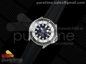 SuperOcean Automatic 44 SS Black Bezel TF 1:1 Best Edition Black Dial on Black Rubber Strap A2824