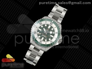 SuperOcean Automatic 44 SS Green Bezel TF 1:1 Best Edition Green Dial on SS Bracelet A2824