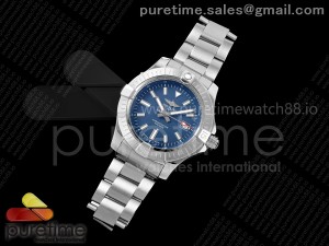 Avenger Automatic 43mm SS TF 1:1 Best Edition Blue Dial on SS Bracelet A2824 V2