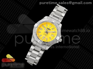 Avenger Automatic 43mm SS TF 1:1 Best Edition Yellow Dial on SS Bracelet A2824 V2