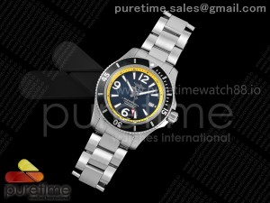 Superocean Automatic 44 TF 1:1 Best Edition Black/Yellow Dial Black Bezel on SS Bracelet A2824 V2