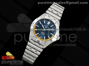 Chronomat GMT 40 SS BLS 1:1 Best Edition Deep Blue/Yellow Dial on SS Bracelet A2836