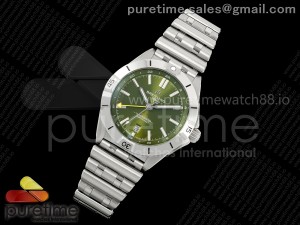Chronomat GMT 40 SS BLS 1:1 Best Edition Green Dial on SS Bracelet A2836