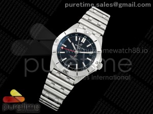 Chronomat GMT 40 SS BLS 1:1 Best Edition Black Dial on SS Bracelet A2836