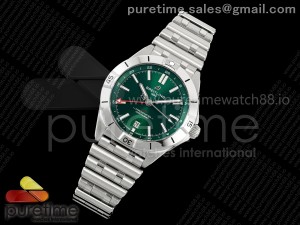 Chronomat GMT 40 SS BLS 1:1 Best Edition Deep Green Dial on SS Bracelet A2836