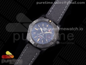 Avenger BlackBird 44mm PVD TF1:1 Best Edition Black Dial on Black Nylon Strap A2824