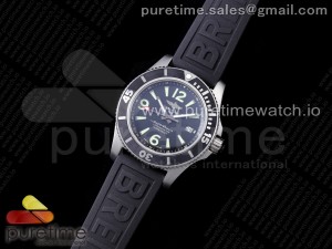 Superocean Automatic 44 TF 1:1 Best Edition Black Dial Black Bezel on Black Rubber Strap A2824