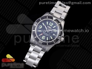 Superocean Automatic 44 TF 1:1 Best Edition Black Dial Black Bezel on SS Bracelet A2824