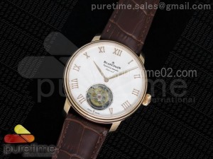 Carrousel Tourbillon RG White Dial on Brown Leather Strap