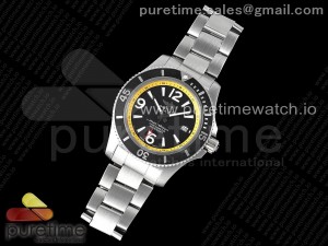 Superocean Automatic 44 TF 1:1 Best Edition Black Dial Black/Yellow Bezel on SS Bracelet A2824