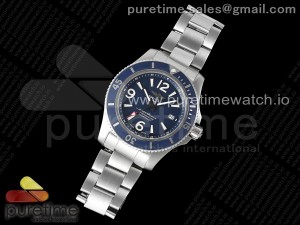 Superocean Automatic 44 TF 1:1 Best Edition Blue Dial Blue Bezel on SS Bracelet A2824