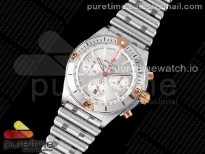 Chronomat B01 42mm SS/RG TF 1:1 Best Edition Silver Dial on SS Bracelet A7750