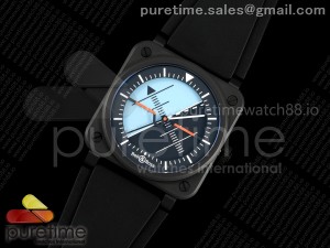 BR03 Horizon Black Ceramic M+F 1:1 Best Edition Horizon Dial on Rubber Strap A2892