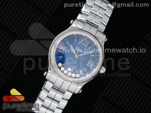 Happy Sport Automatic SS 36mm YF 1:1 Best Edition Blue Dial on SS Bracelet A2892