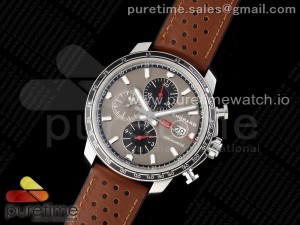 Mille Miglia 168571 SS V7F 1:1 Best Edition Gray Dial on Brown Gummy Strap A7750