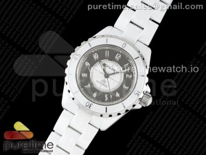 J13 38mm East Factory 1:1 Best Edition White Korea Ceramic Silver Dial on Bracelet A2892