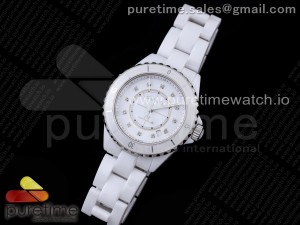 H5705 38mm BVF 1:1 Best Edition White Ceramic White Diamonds Dial on Bracelet MIYOTA 9015