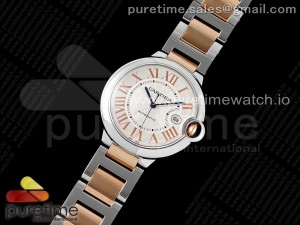 Ballon Bleu 42mm SS/RG AF 1:1 Best Edition White Textured Dial on SS/RG Bracelet A2824