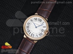 Ballon Bleu 42mm RG White Texture Dial on Brown Leather Strap MIYOTA9015