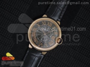 Ballon Bleu 42mm RG Brown Texture Dial on Black Leather Strap MIYOTA9015