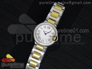 Ballon Bleu Ladies 28mm SS White Dial on SS/YG Bracelet Ronda Quartz