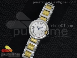 Ballon Bleu Ladies 28mm SS Silver Dial on SS/YG Bracelet Ronda Quartz