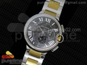 Ballon Bleu De Cartier Chrono 47mm SS Black Textured Dial on SS/YG Bracelet A8101