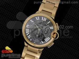 Ballon Bleu De Cartier Chrono 47mm RG Black Textured Dial on RG Bracelet A8101