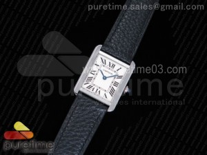 Tank Solo 27.5mm SS White Dial on Black Leather Strap Ronda Quartz