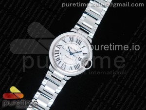 Ballon Bleu 33mm SS AF 1:1 Best Edition White Textured Dial on SS Bracelet Cal.076