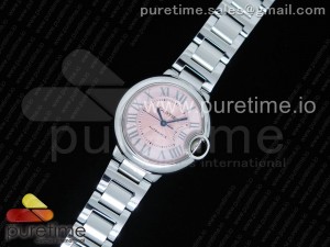 Ballon Bleu 33mm SS AF 1:1 Best Edition Pink Textured Dial on SS Bracelet Cal.076