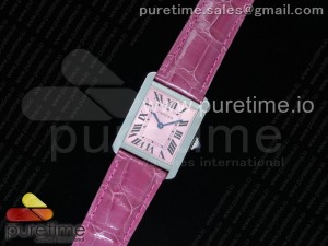 Tank Louis Ladies SS K11 Maker Pink Dial on Pink Leather Strap Ronda Quartz