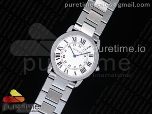  Ronde Solo De Cartier 36mm SS K11 Maker White Dial on SS Bracelet Ronda Quartz