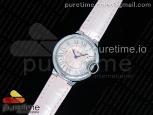 Ballon Bleu 33mm SS AF 1:1 Best Edition Pink Textured Dial on Pink Crocodile Strap Jap Quartz