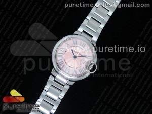 Ballon Bleu 33mm SS AF 1:1 Best Edition Pink Textured Dial on SS Bracelet Jap Quartz