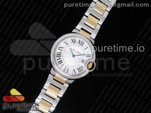 Ballon Bleu 33mm SS/RG AF 1:1 Best Edition White Textured Dial on SS/RG Bracelet Jap Quartz