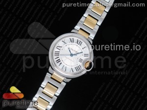 Ballon Bleu 33mm SS/RG AF 1:1 Best Edition White Textured Dial on SS/RG Bracelet SEIKO NH05A