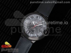 Ballon Bleu 42mm PVD AF 1:1 Best Edition Black Texture Dial on Black Nylon Strap A2892