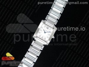 Tank Francaise Ladies 20.3mm SS K11F Best Edition White Dial Diamonds Markers on SS Bracelet Ronda Quartz