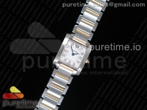 Tank Francaise Ladies 20.3mm SS K11F Best Edition White Dial Diamonds Markers on SS/YG Bracelet Ronda Quartz