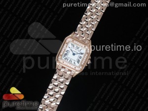 Panthère Secrete Ladies 22mm RG K11 1:1 Best Edition White Dial Diamonds Bezel on RG Bracelet Ronda Quartz