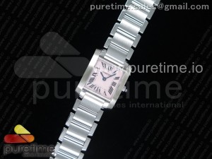 Tank Francaise Ladies 20.3mm SS K11F Best Edition Pink Dial on SS Bracelet Ronda Quartz