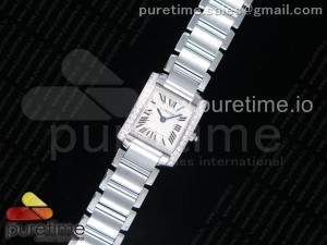 Tank Francaise Ladies 20.3mm SS K11F Best Edition White Dial Diamonds Bezel on SS Bracelet Ronda Quartz