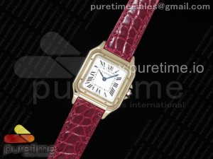 Panthère Secrete Ladies 27mm RG K11 1:1 Best Edition White Dial on Red Croco Strap Ronda Quartz