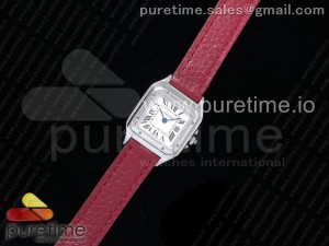 Santos Ladies SS 22mm K11F Best Edition White Dial on Red Leather Strap Ronda Quartz 