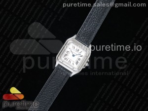 Santos Ladies SS 22mm K11F Best Edition White Dial on Black Leather Strap Ronda Quartz 