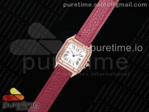 Santos Ladies RG 22mm K11F Best Edition White Dial on Red Leather Strap Ronda Quartz 