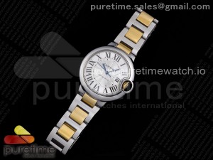 Ballon Bleu 33mm SS/YG AF 1:1 Best Edition White Textured Dial on SS/YG Bracelet Cal.076